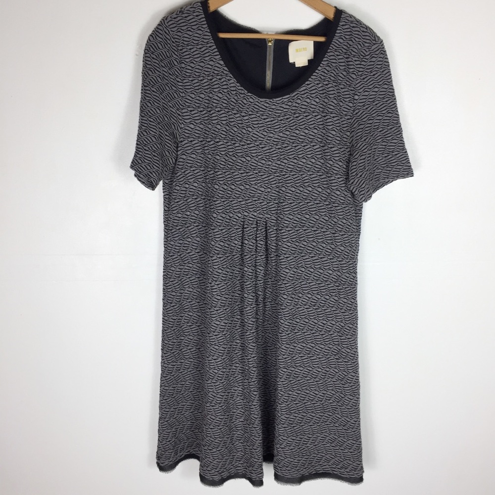 Maeve Anthropologie Mesh Print Shift Midi Dress